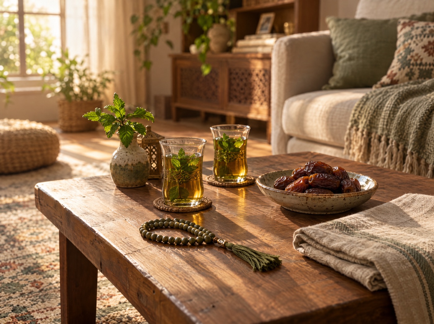 Two cups of tea on a table